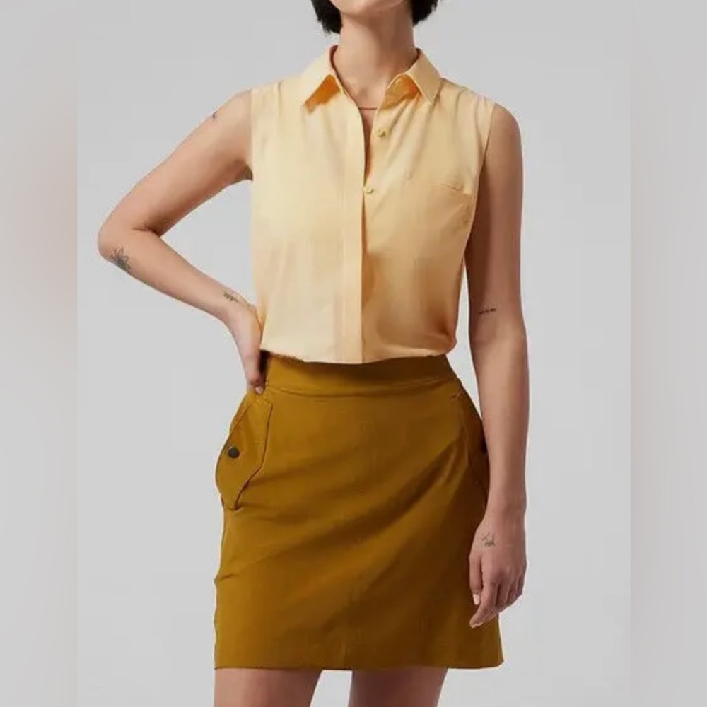 Athleta Urbanite II sleeveless top lunaria yellow size xxs